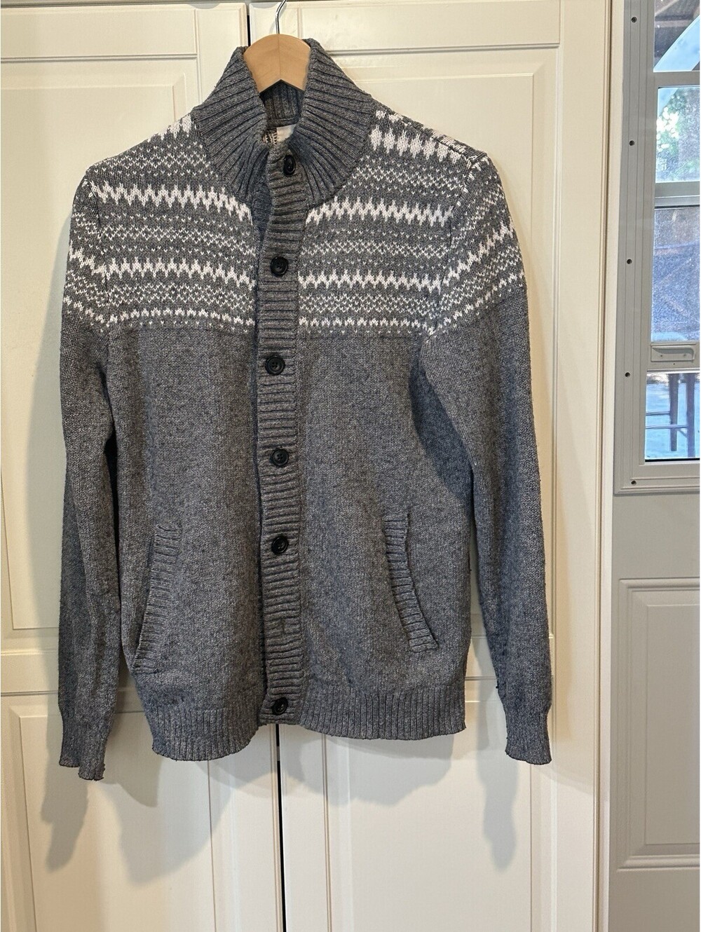 Old Navy Mock Neck Cardigan Adult Small Gray Heavyweight Size Small